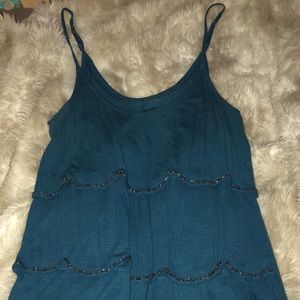 Scalloped navy blue American Eagle tank